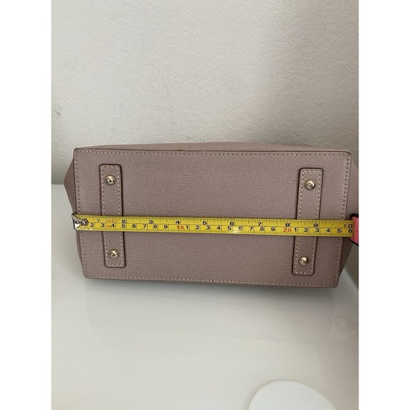 Dooney & Bourke Saffiano Leather Ashby Blush Gray Brown Strap Shoulder Bag Hook - Picture 9 of 16